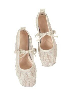 Mesh Ballet Flats Lace Slip On Dressy Women's Shoes